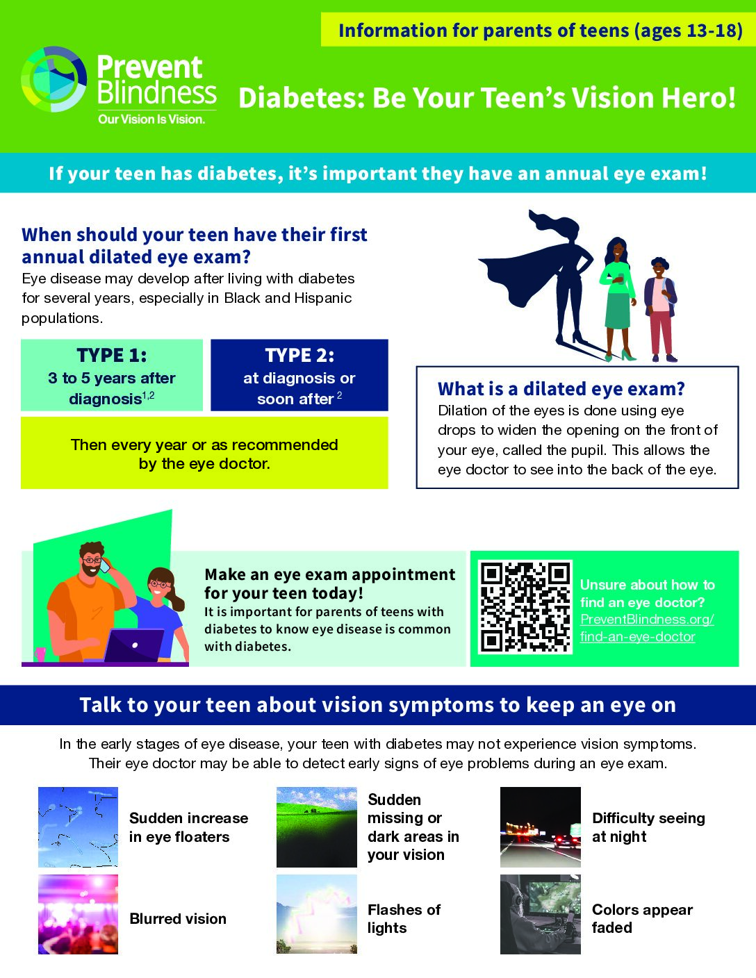 Diabetes: Be Your Teen's Vision Hero! - fact sheet screenshot Diabetes: Be Your Teen's Vision Hero! - fact sheet screenshot